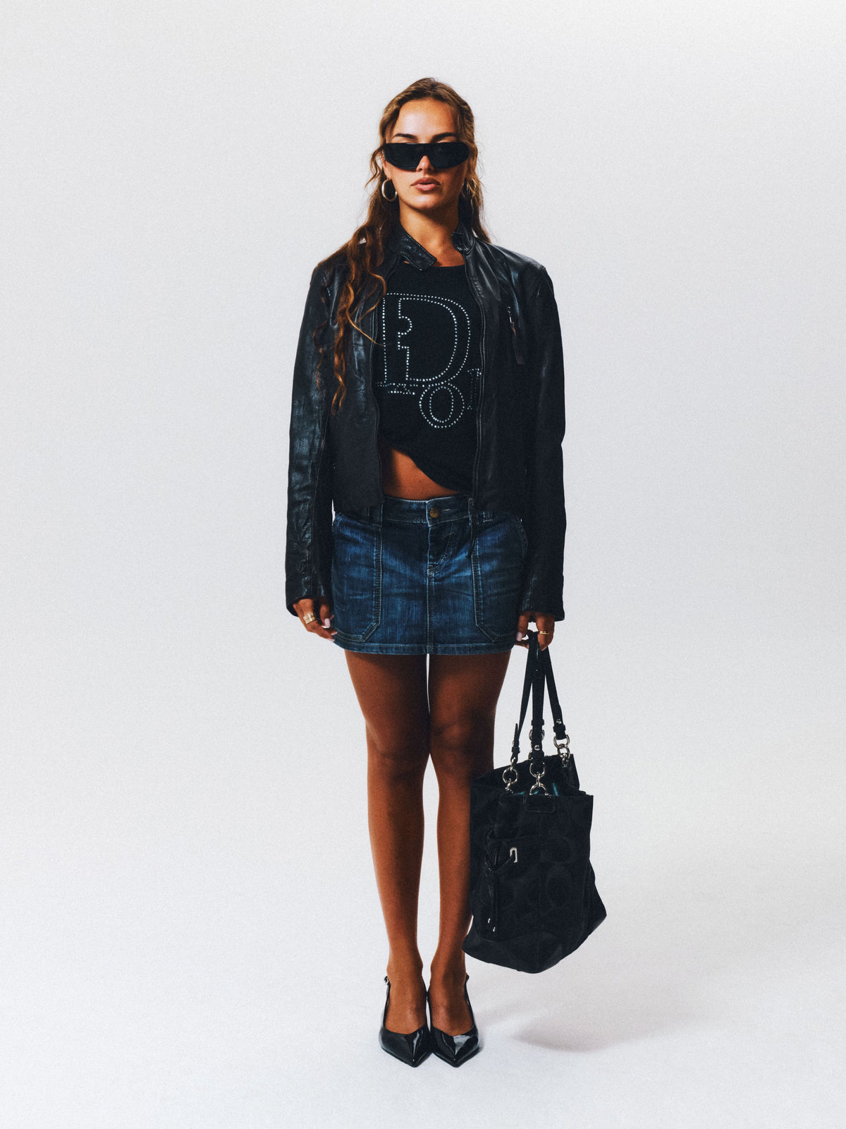 Vintage Y2K Leather Biker Jacket.