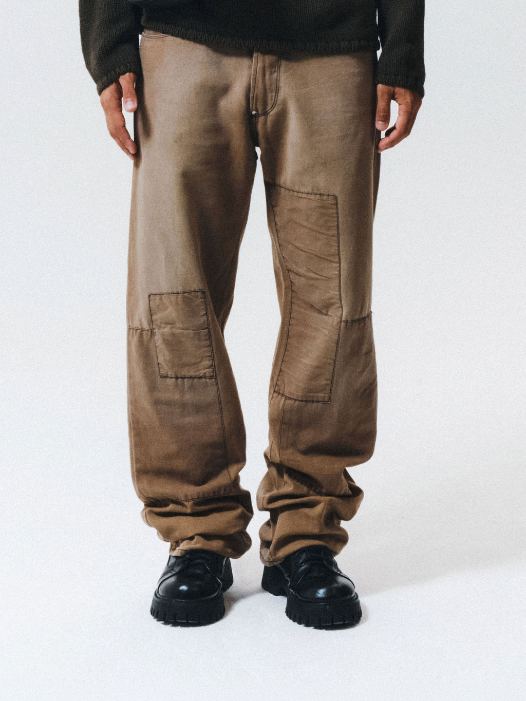 Armani Jeans Patchwork Buckle Back Trousers