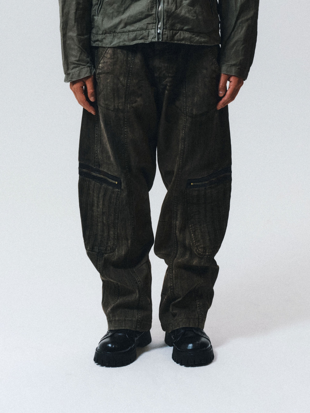 Armani Jeans Utility Panelled Zip Cargo Trousers