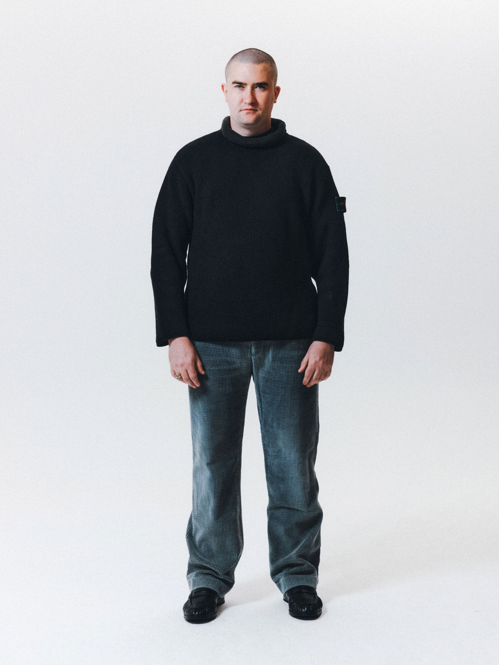 AW99 Black Stone Island Roll Neck Knit