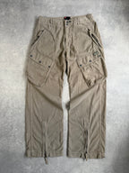 Early 2000s Diesel Baggy Cargo Asymmetrical Zipper Trousers