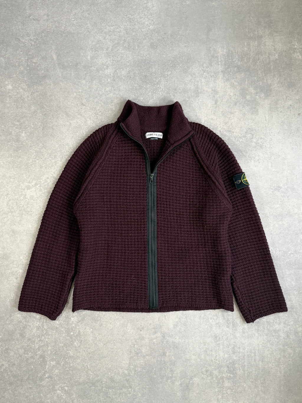 AW02 Stone Island Waffle Knit Zip Up