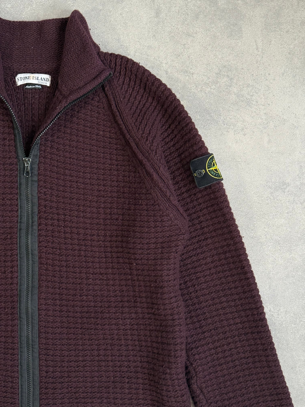 AW02 Stone Island Waffle Knit Zip Up