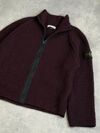 AW02 Stone Island Waffle Knit Zip Up