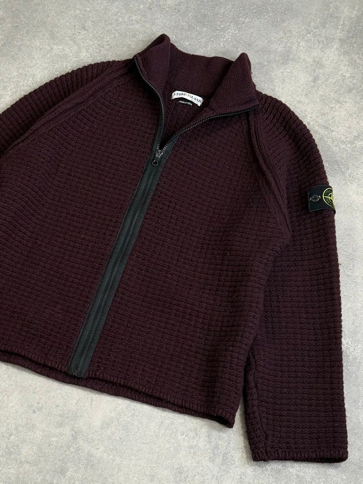 AW02 Stone Island Waffle Knit Zip Up