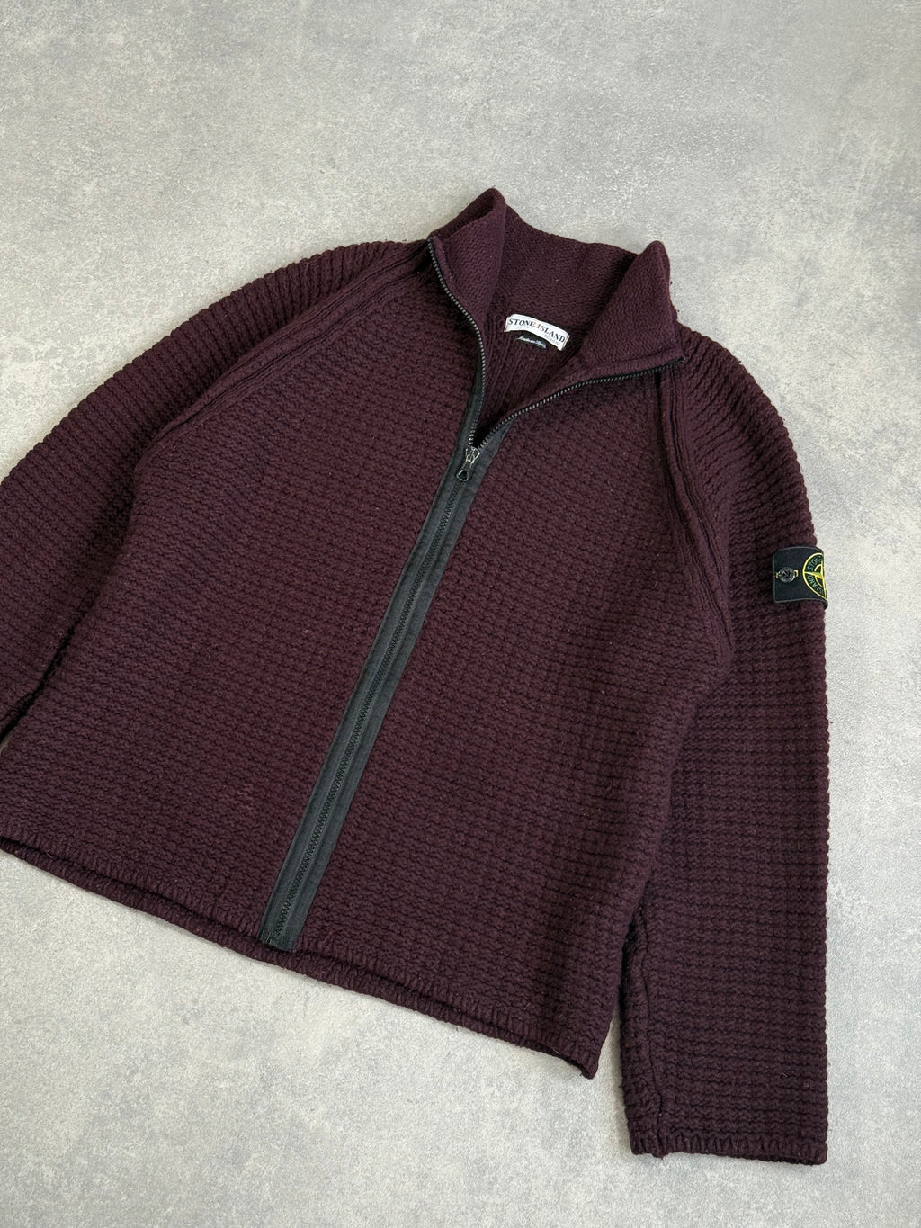 AW02 Stone Island Waffle Knit Zip Up