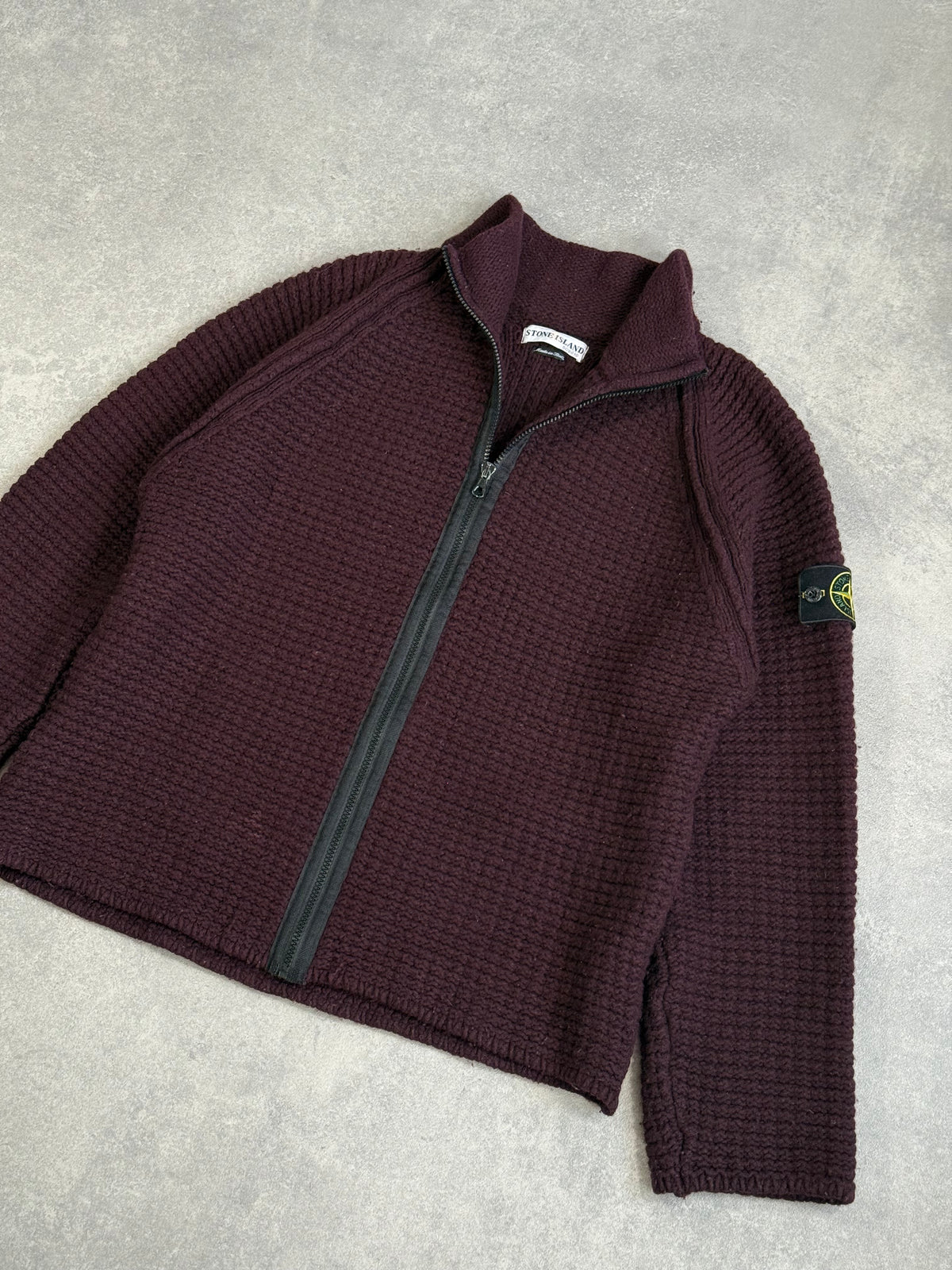 AW02 Stone Island Waffle Knit Zip Up