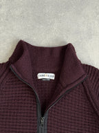 AW02 Stone Island Waffle Knit Zip Up