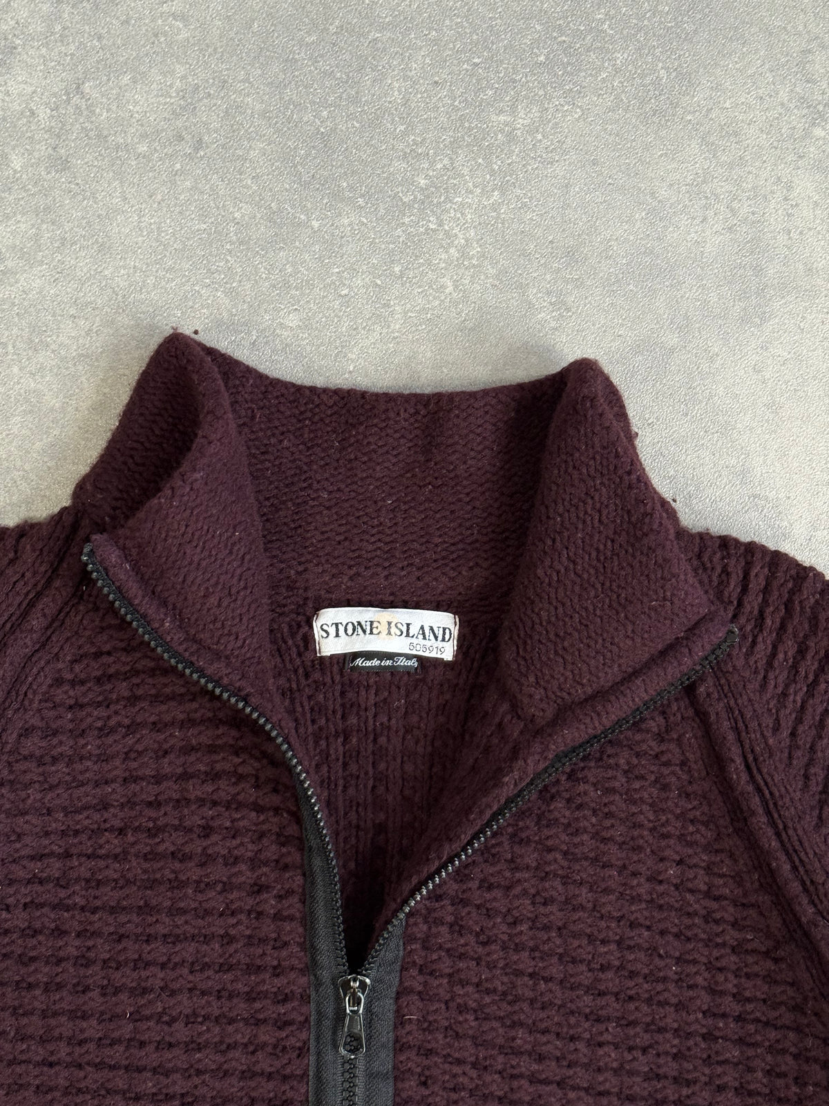 AW02 Stone Island Waffle Knit Zip Up