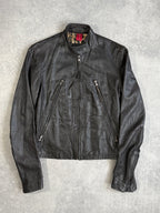 Vintage Y2K Leather Biker Jacket.
