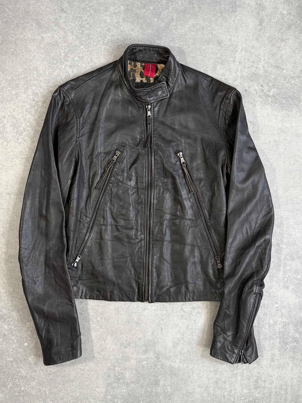 Vintage Y2K Leather Biker Jacket.