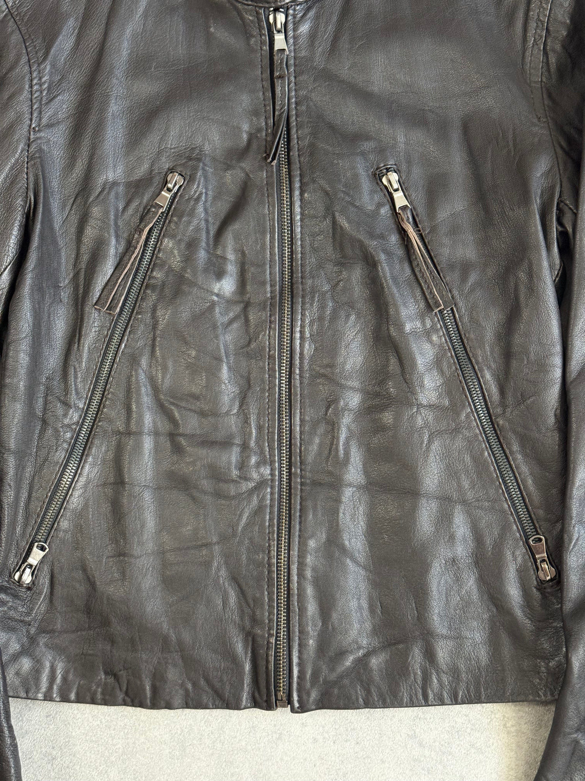 Vintage Y2K Leather Biker Jacket.