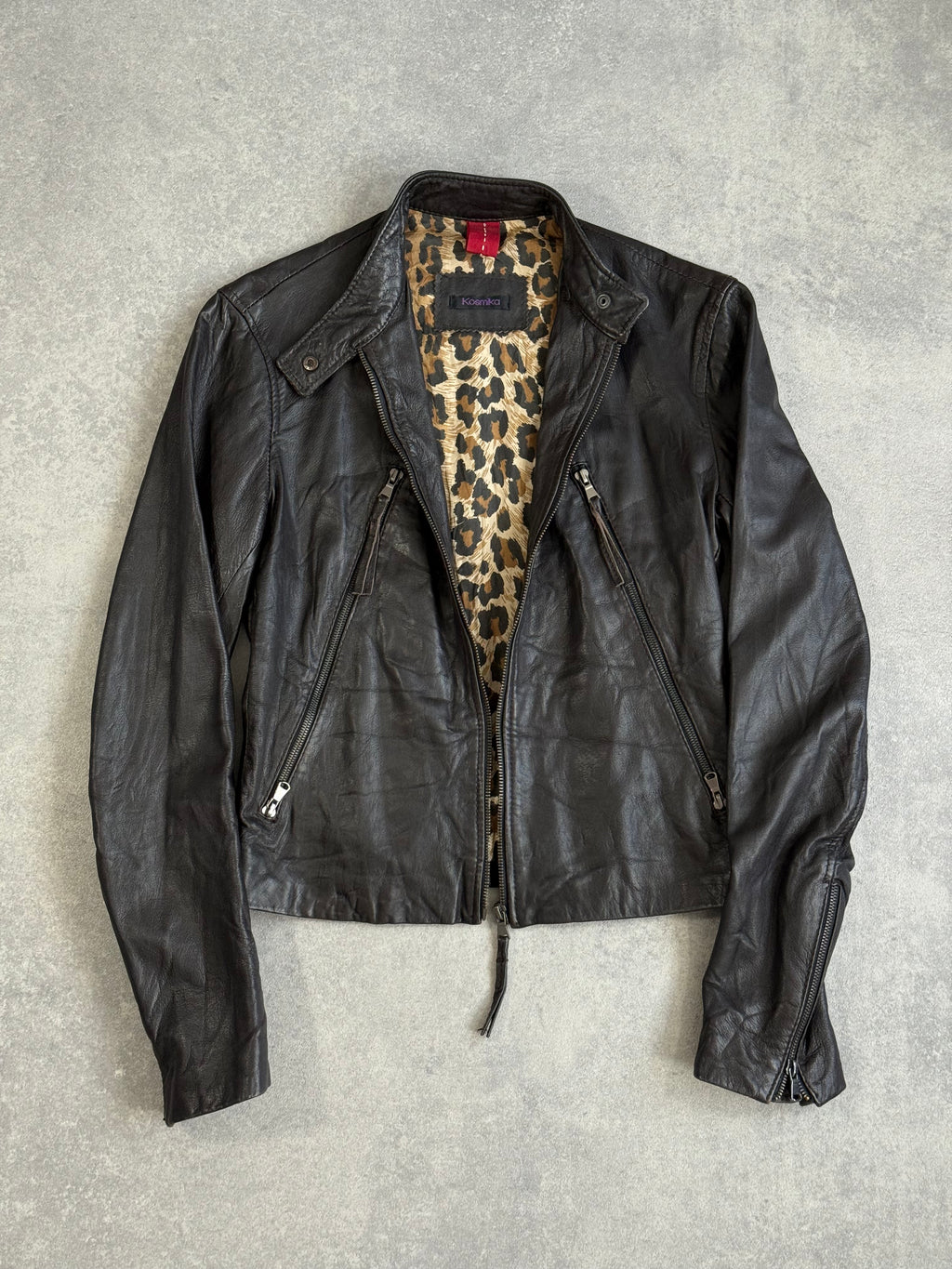 Vintage Y2K Leather Biker Jacket.