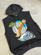 Vintage 90s Harley Davidson Eagle Sleeveless Hoodie