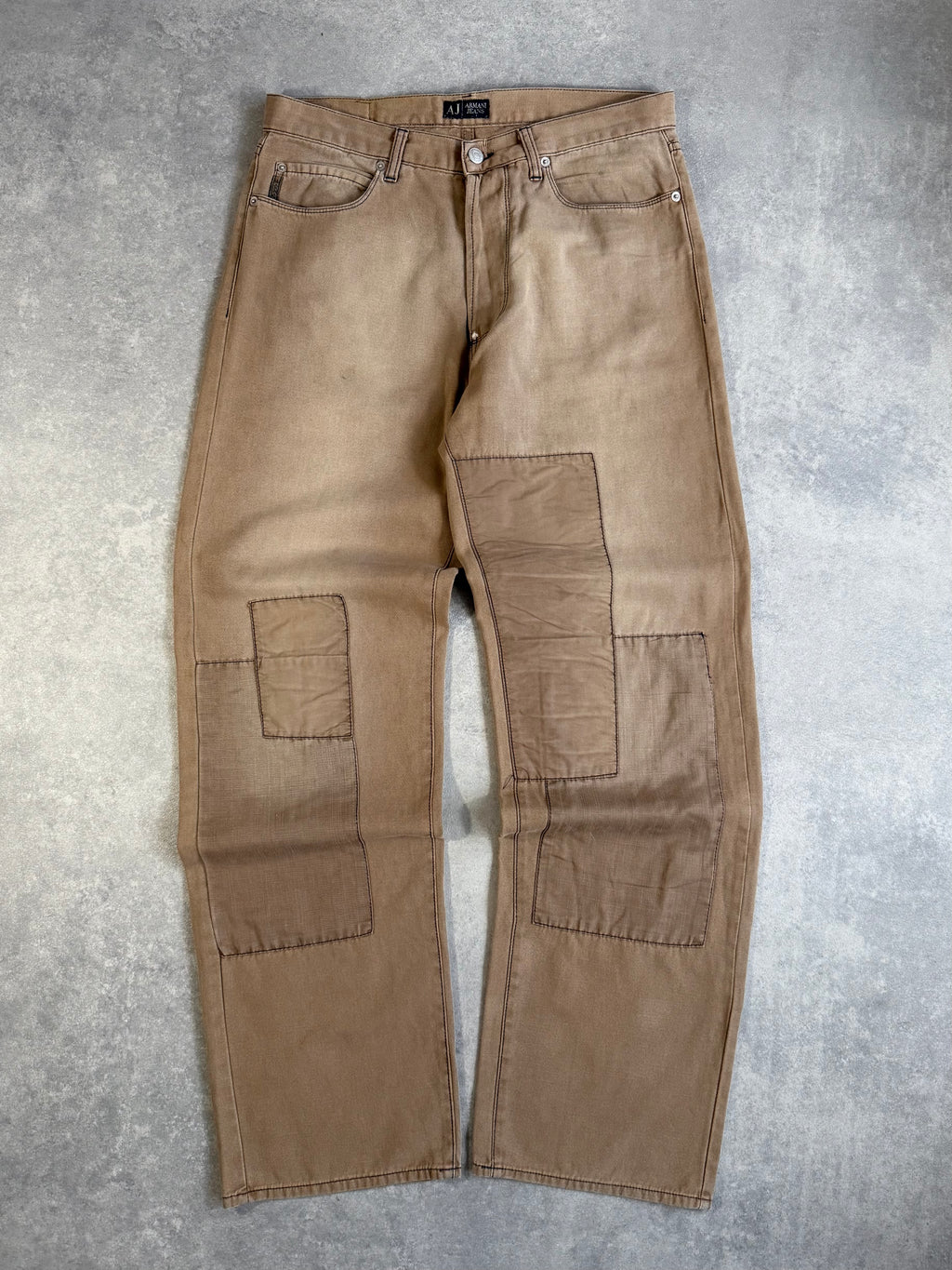 Armani Jeans Patchwork Buckle Back Trousers