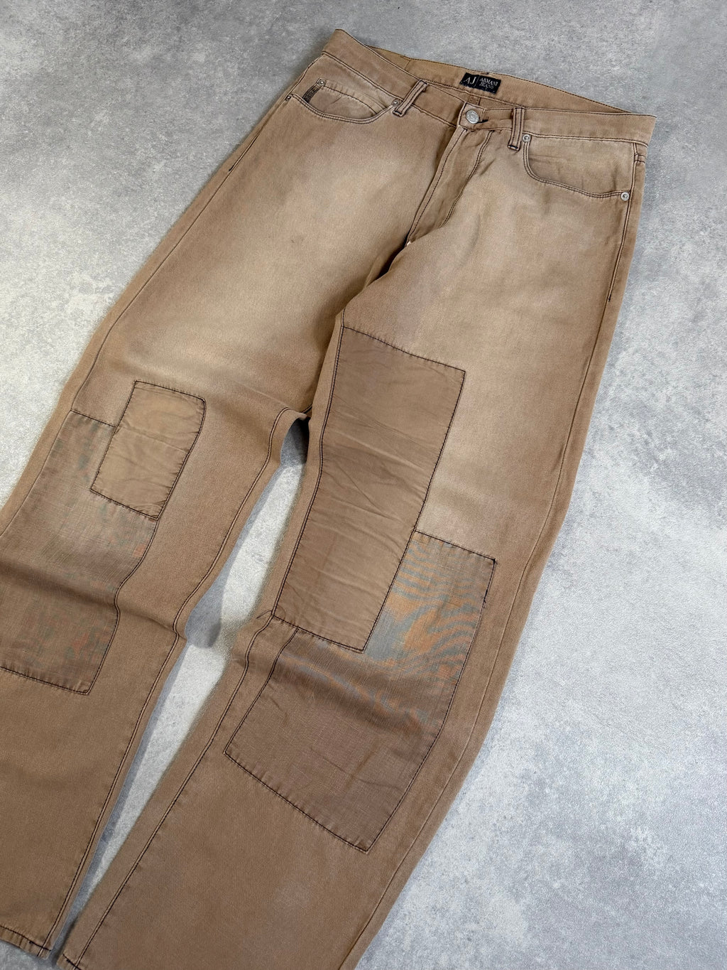 Armani Jeans Patchwork Buckle Back Trousers