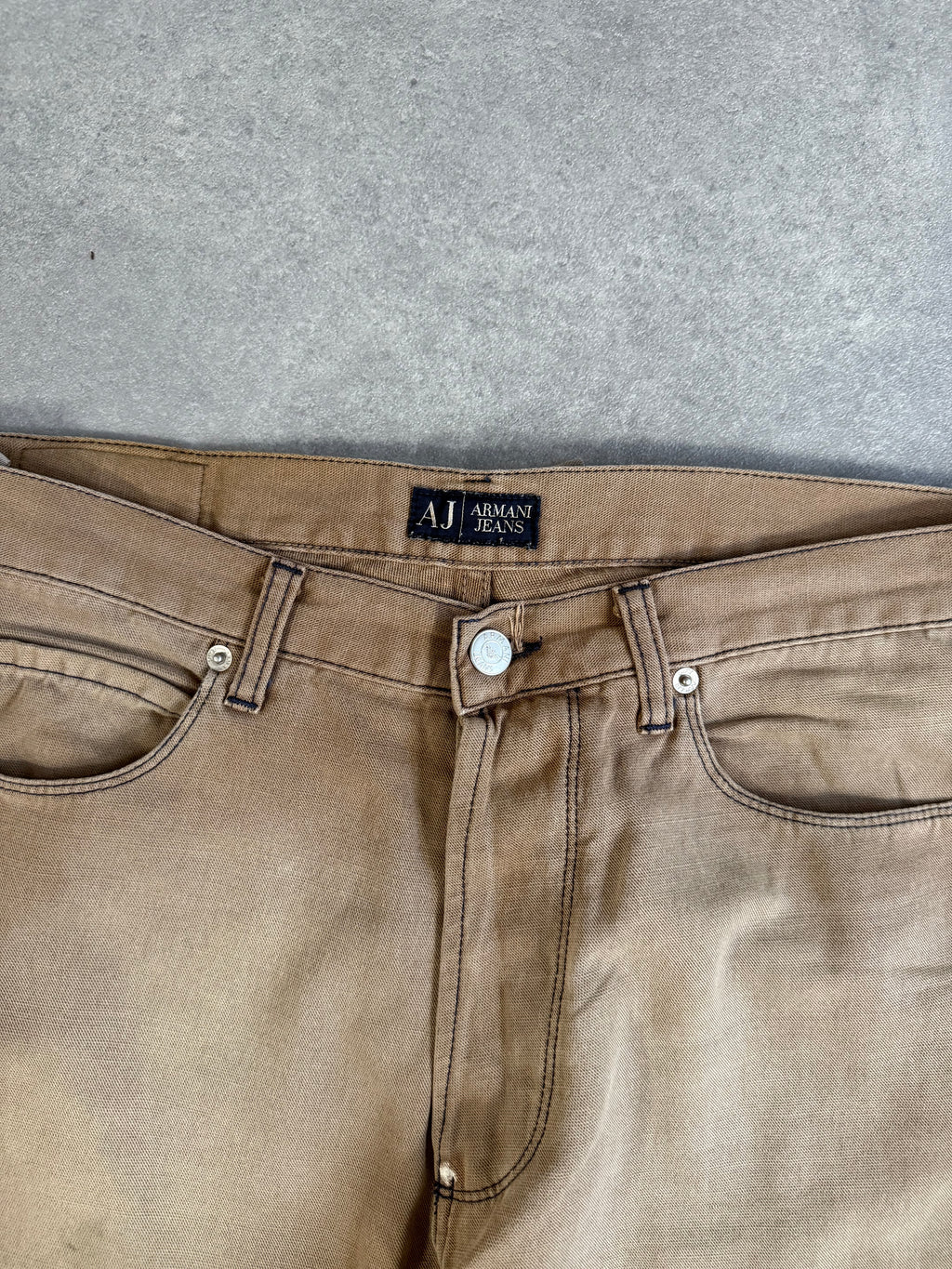 Armani Jeans Patchwork Buckle Back Trousers