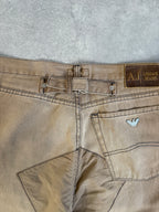 Armani Jeans Patchwork Buckle Back Trousers