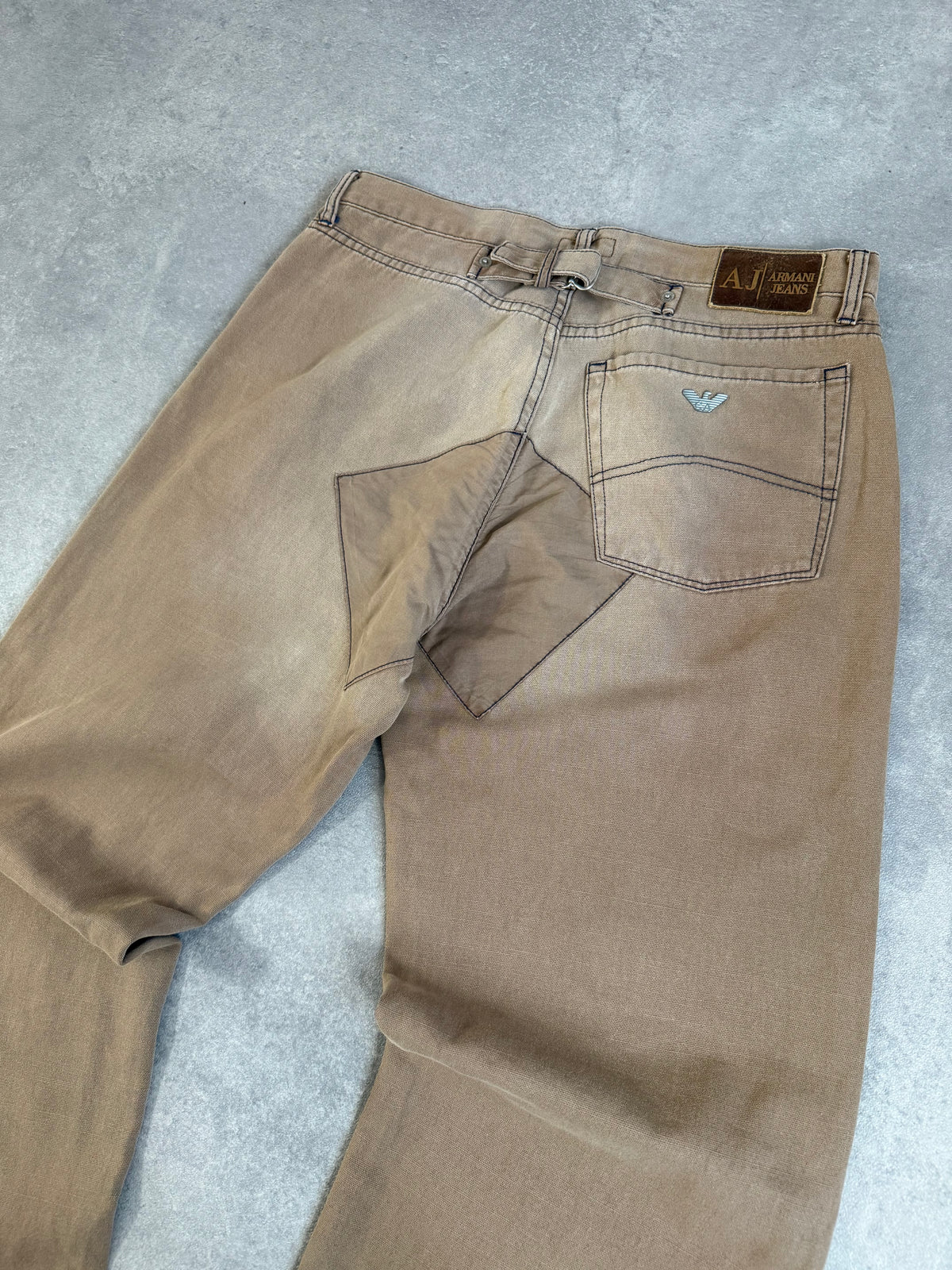 Armani Jeans Patchwork Buckle Back Trousers