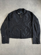 Vintage Armani Jeans Nylon Collar Double Button Closure Zip Up Jacket