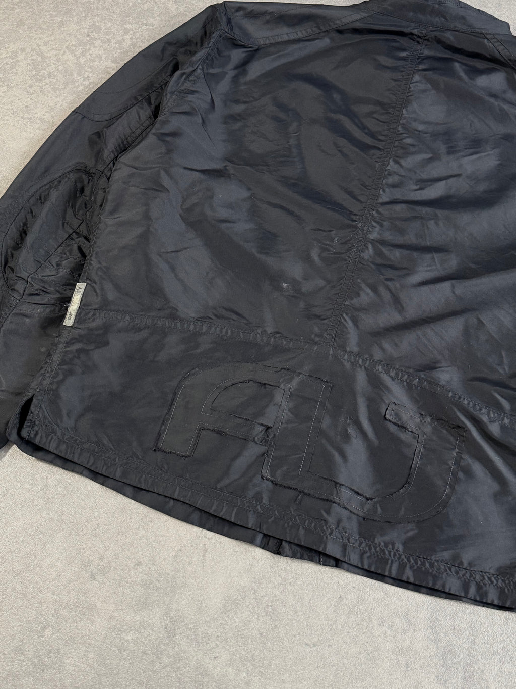 Vintage Armani Jeans Nylon Collar Double Button Closure Zip Up Jacket