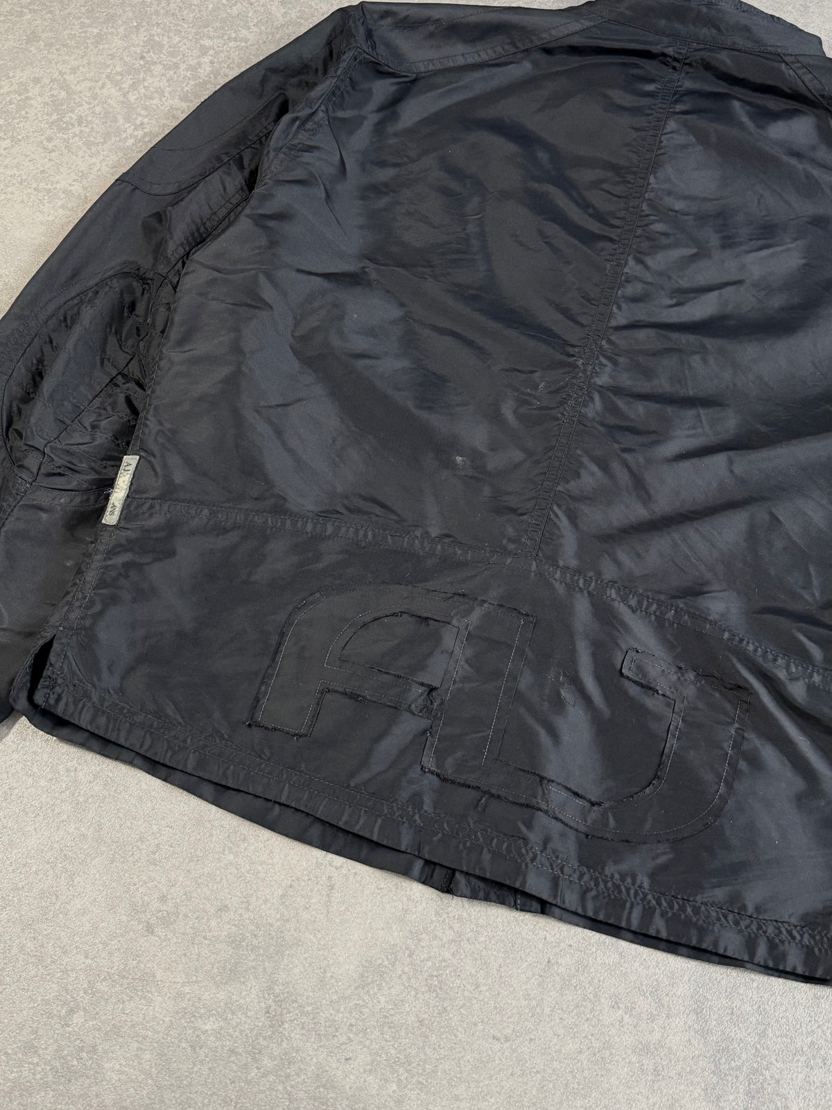 Vintage Armani Jeans Nylon Collar Double Button Closure Zip Up Jacket