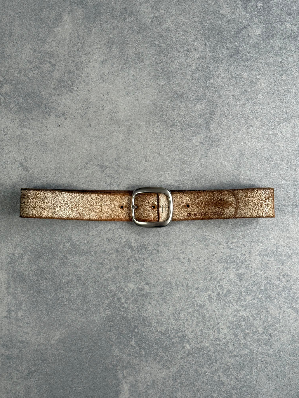 Vintage G STAR RAW 100% Leather Cracked Effect Belt