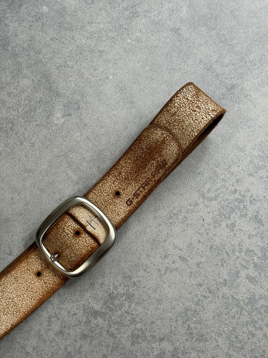 Vintage G STAR RAW 100% Leather Cracked Effect Belt