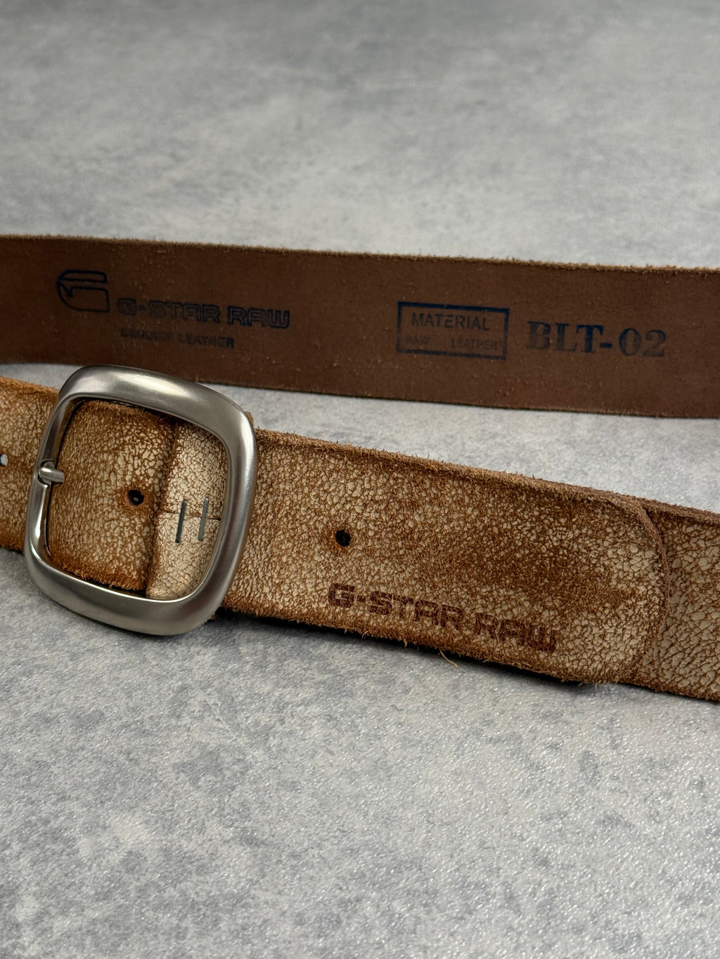 Vintage G STAR RAW 100% Leather Cracked Effect Belt