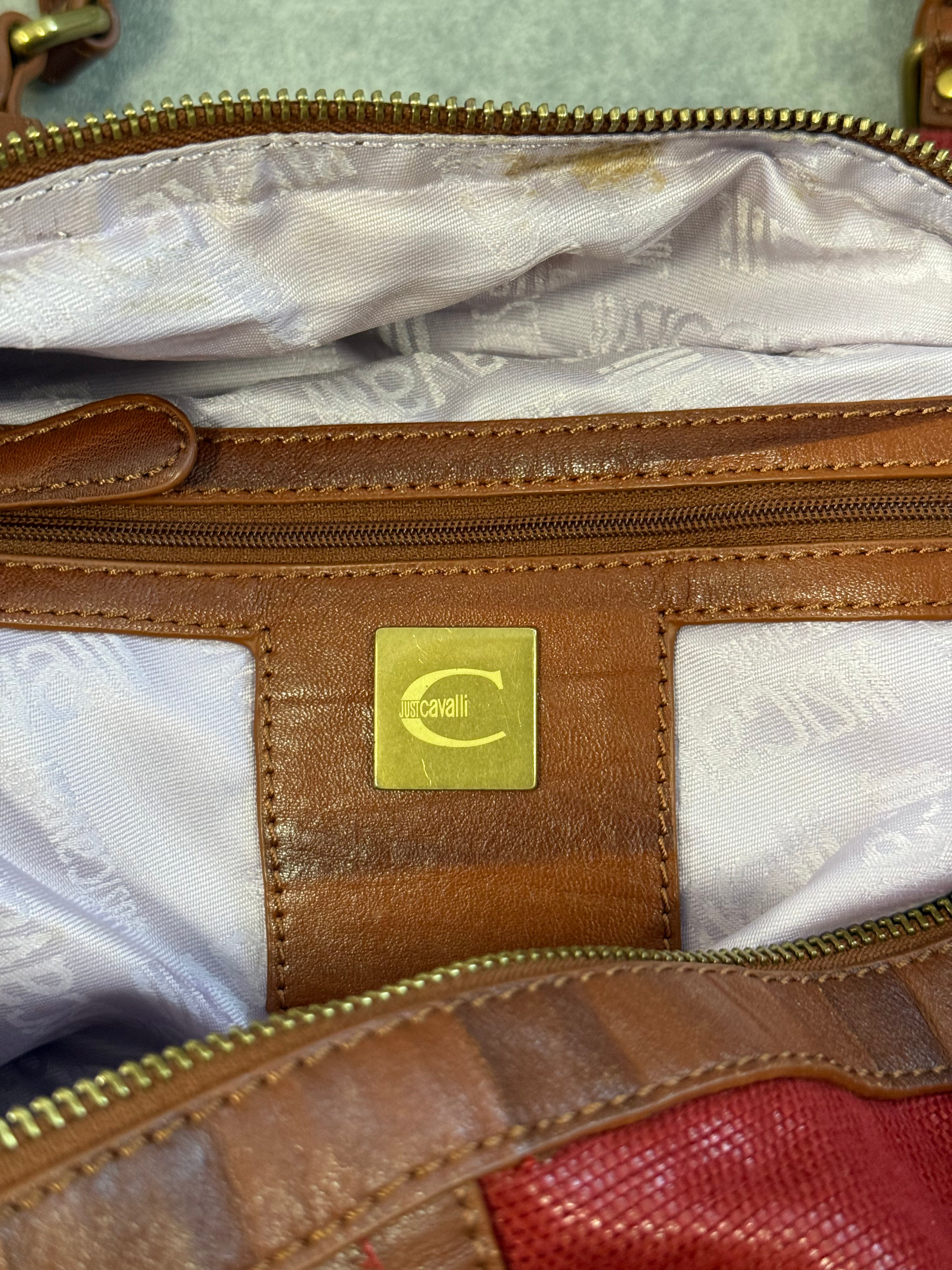 Vintage Just Cavalli 2009 Red Shoulder Bag.