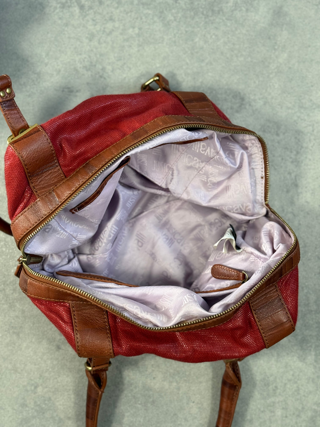 Vintage Just Cavalli 2009 Red Shoulder Bag.