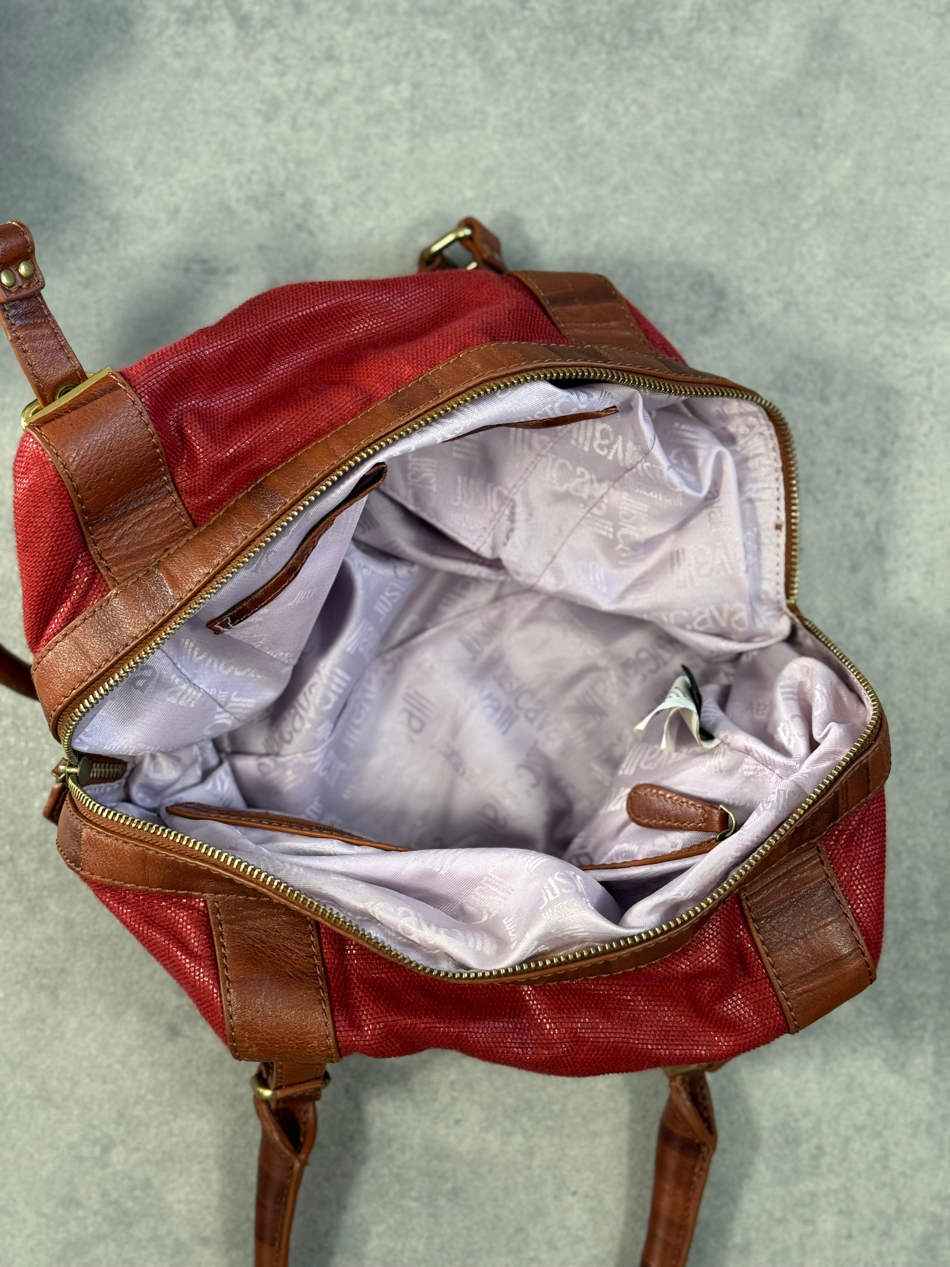 Vintage Just Cavalli 2009 Red Shoulder Bag.