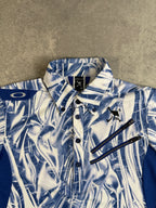 Vintage Oakley Skull Era Blue Flame Shirt