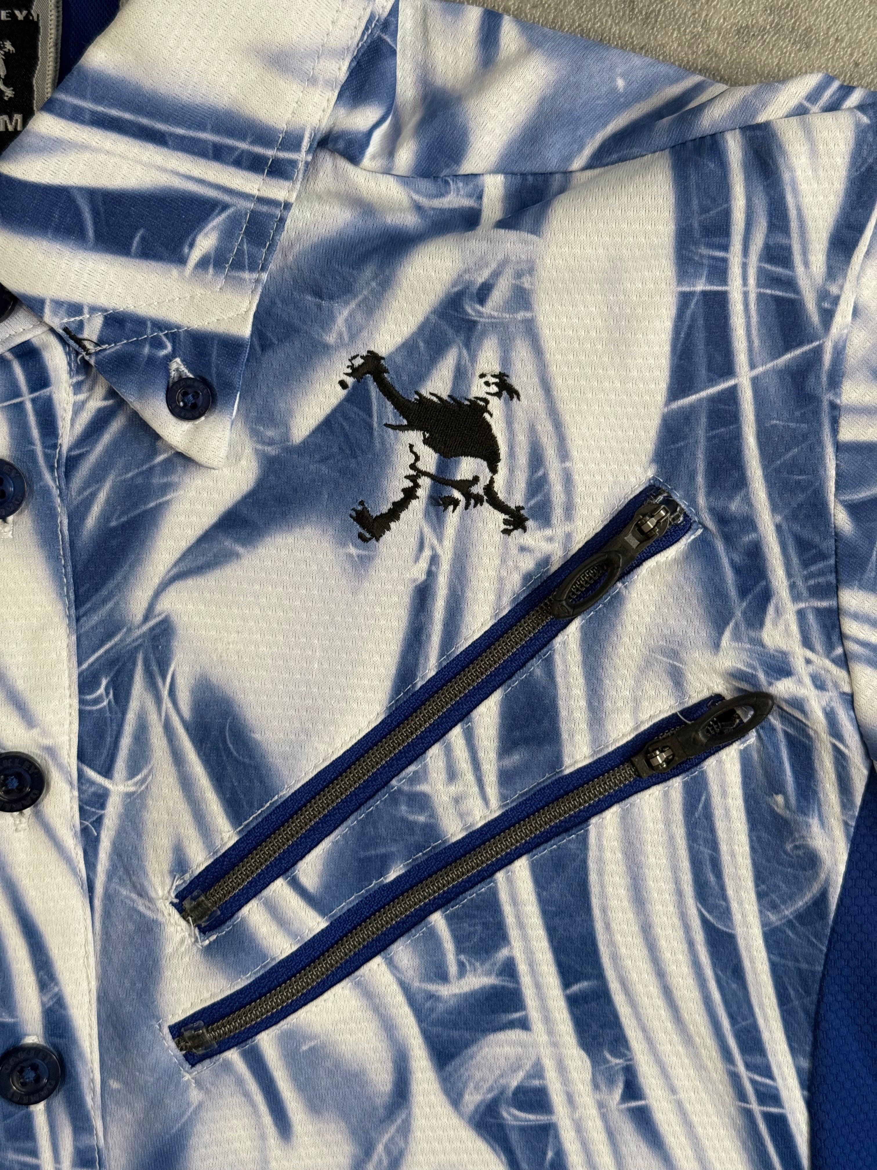 Vintage Oakley Skull Era Blue Flame Shirt
