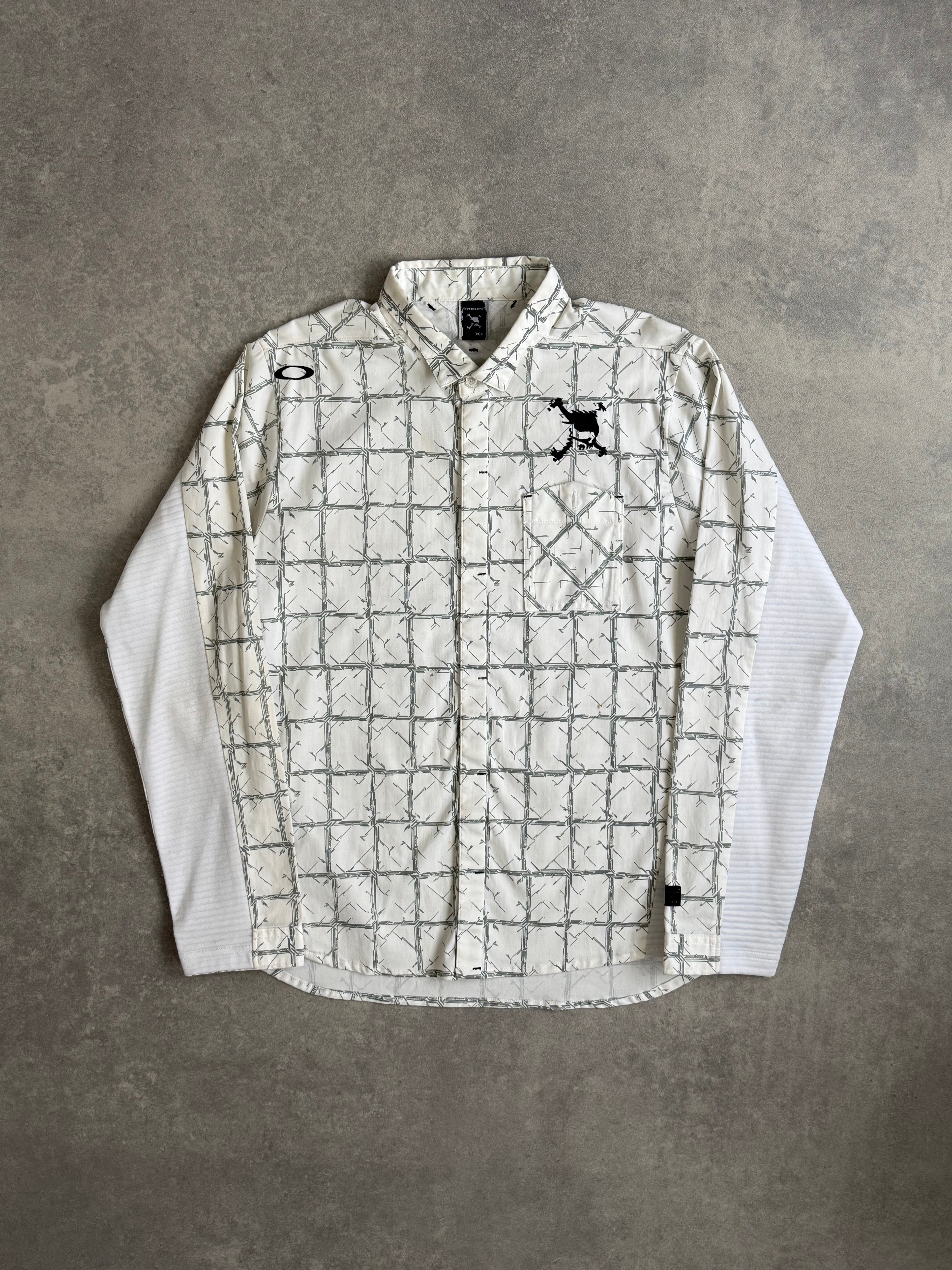 Vintage Oakley Skull Era Barbed Wire Shirt