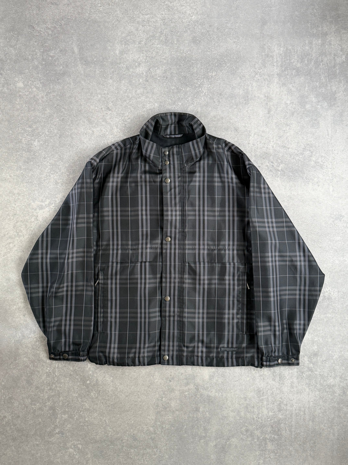 Burberry Black Nova Check Zip Up Jacket
