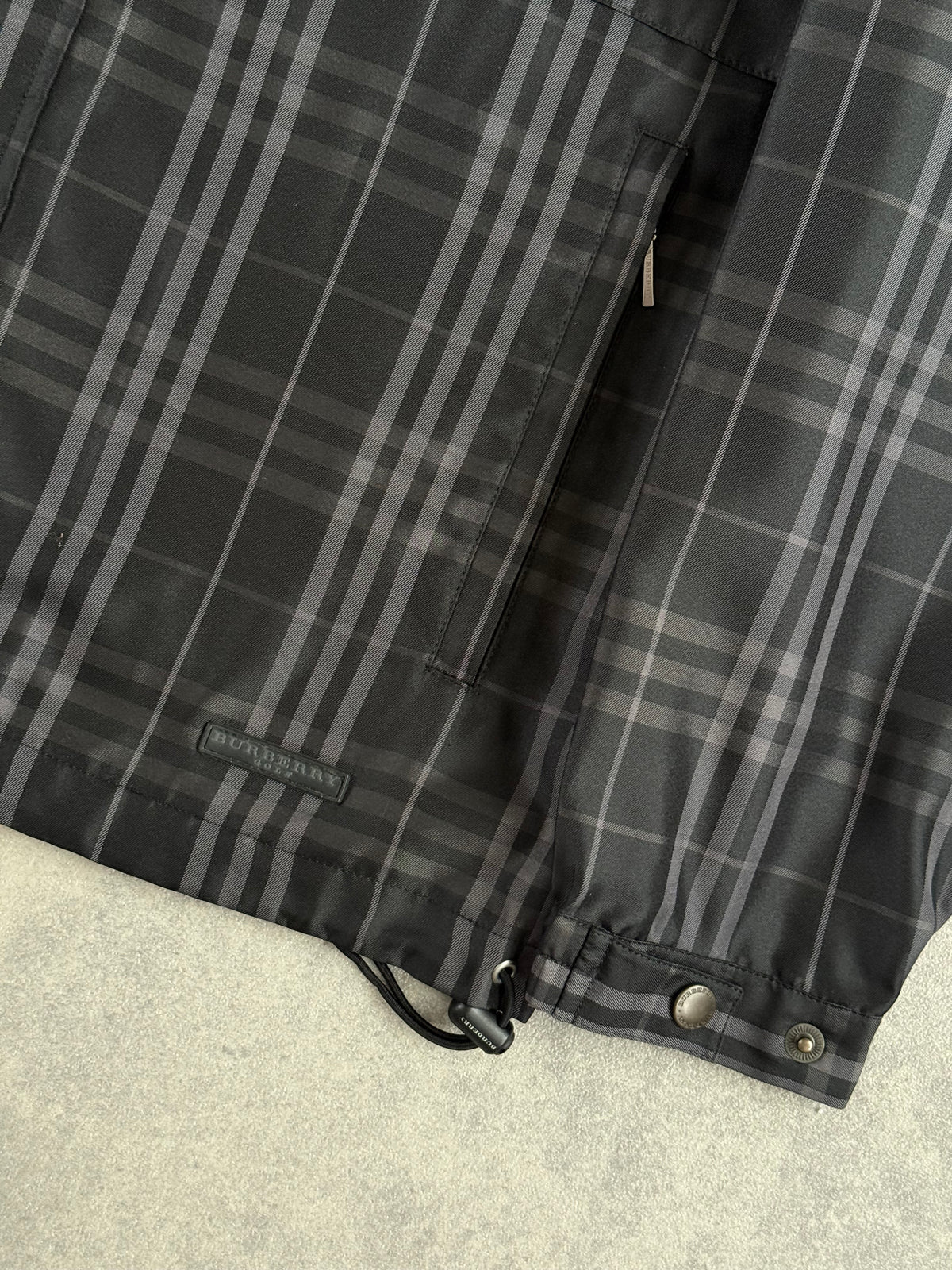 Burberry Black Nova Check Zip Up Jacket