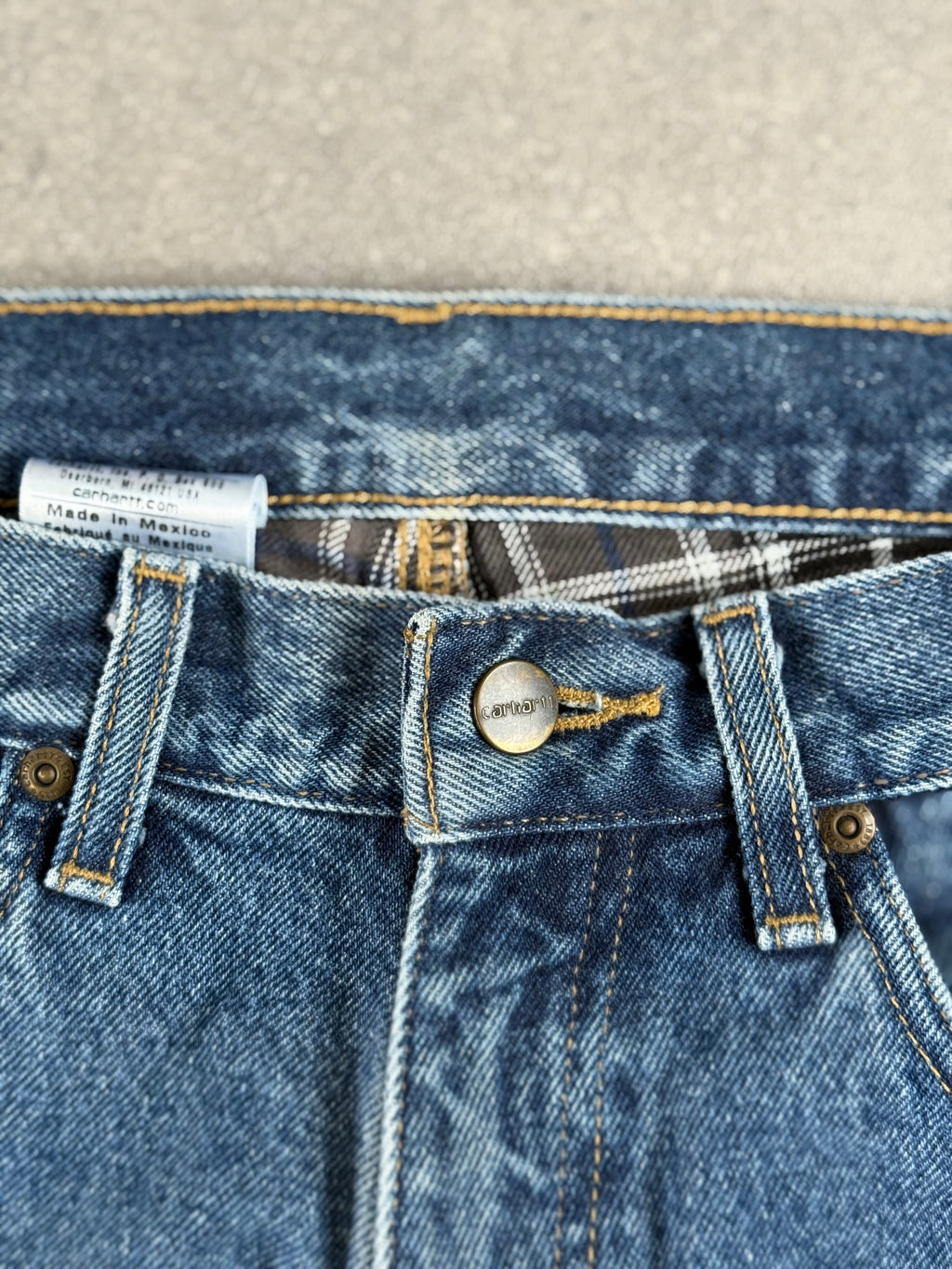 Vintage Carhartt Jeans Plaid Lined Jeans