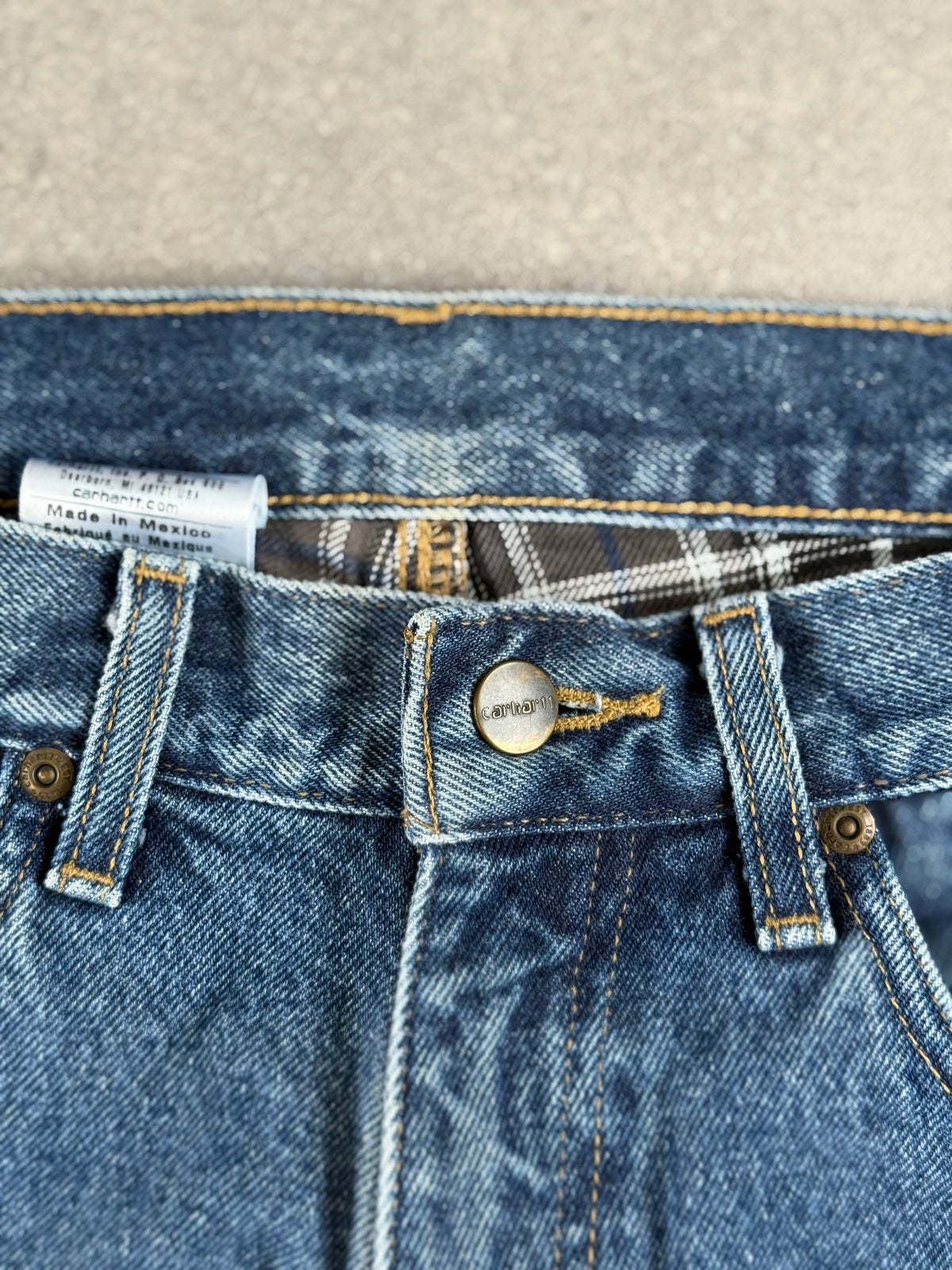 Vintage Carhartt Jeans Plaid Lined Jeans