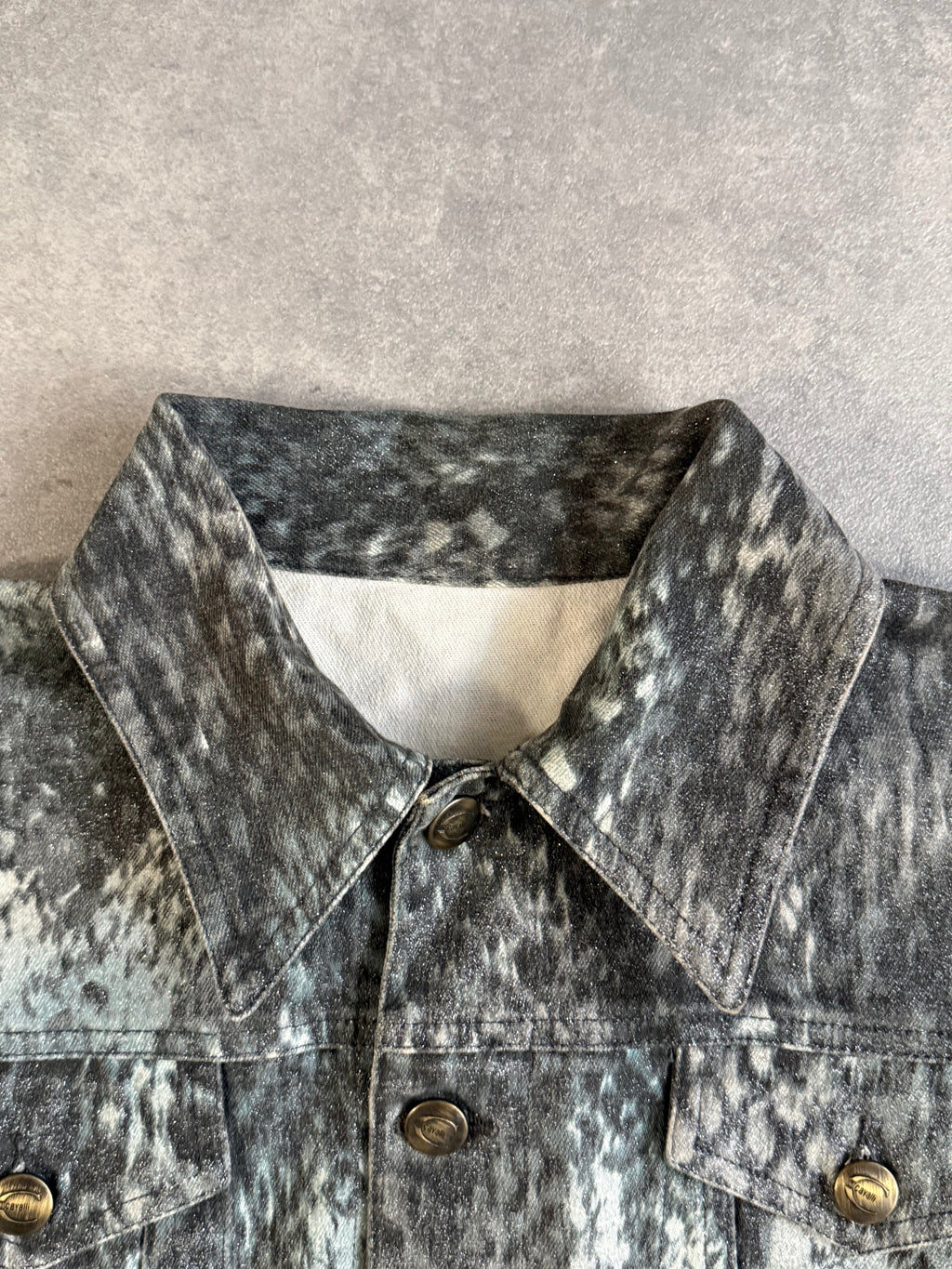 Vintage 1990's Roberto Cavalli Snakeskin Denim Jacket