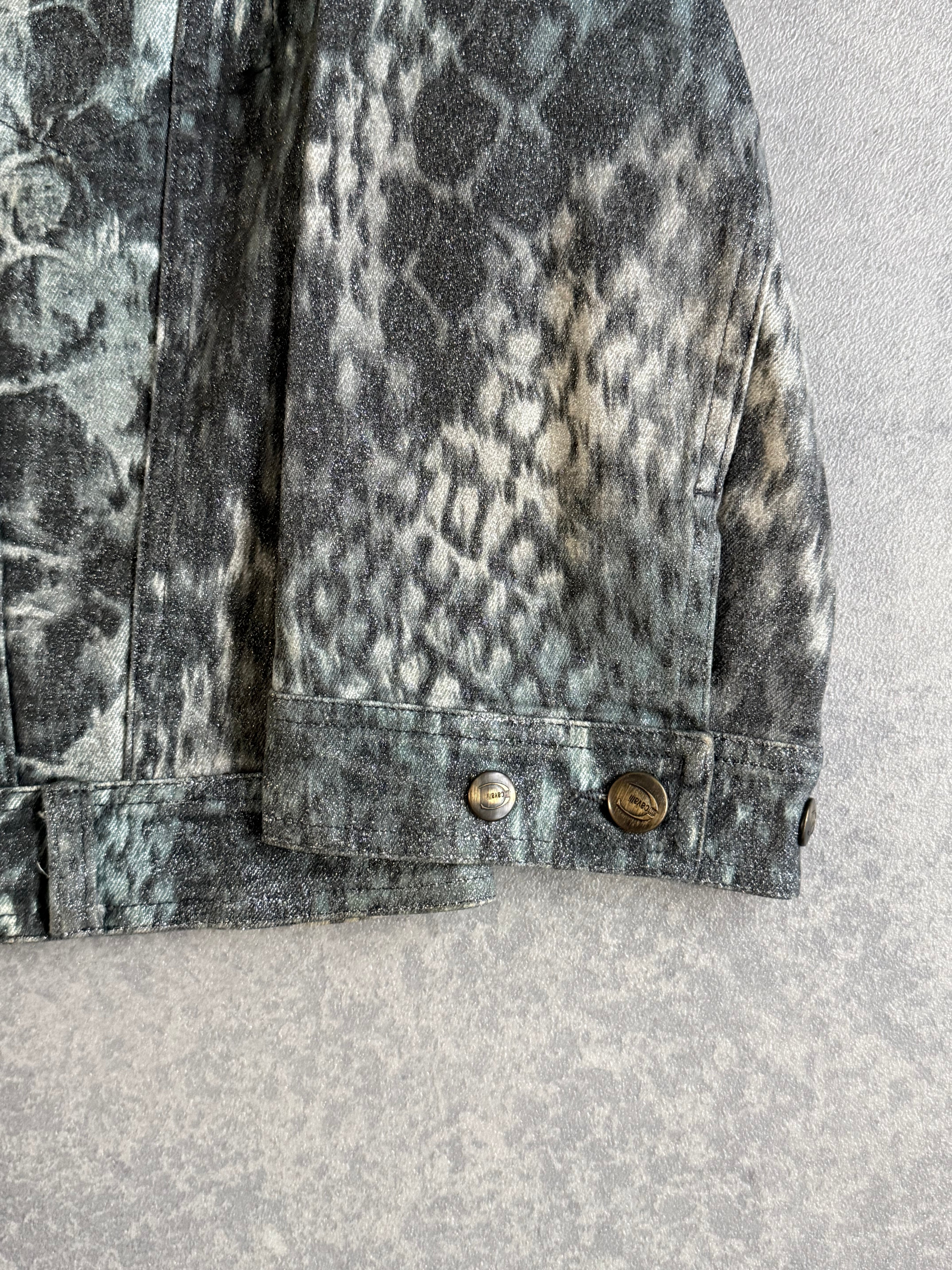 Vintage 1990's Roberto Cavalli Snakeskin Denim Jacket