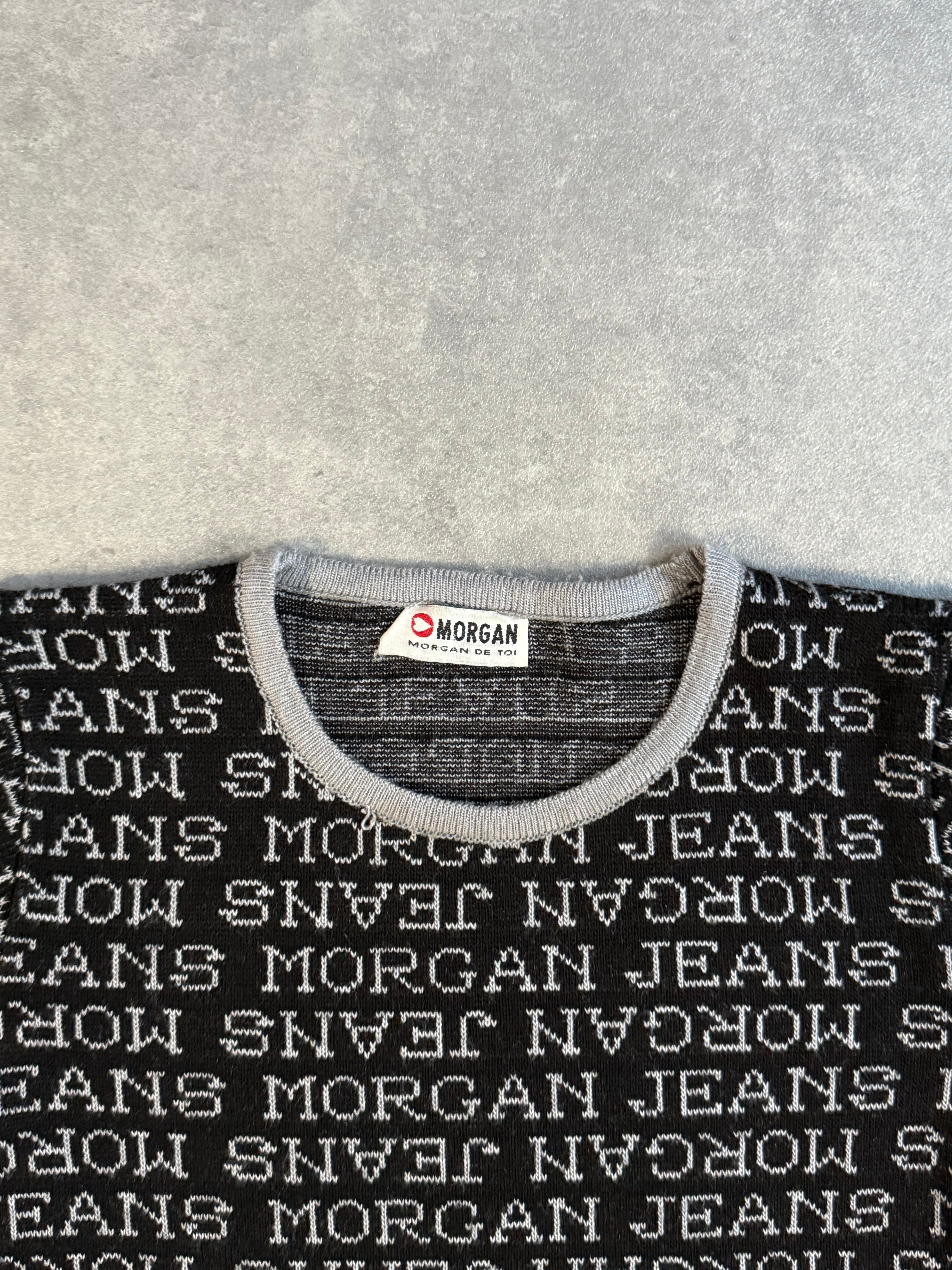 Vintage Knit Morgan Logo Print Top