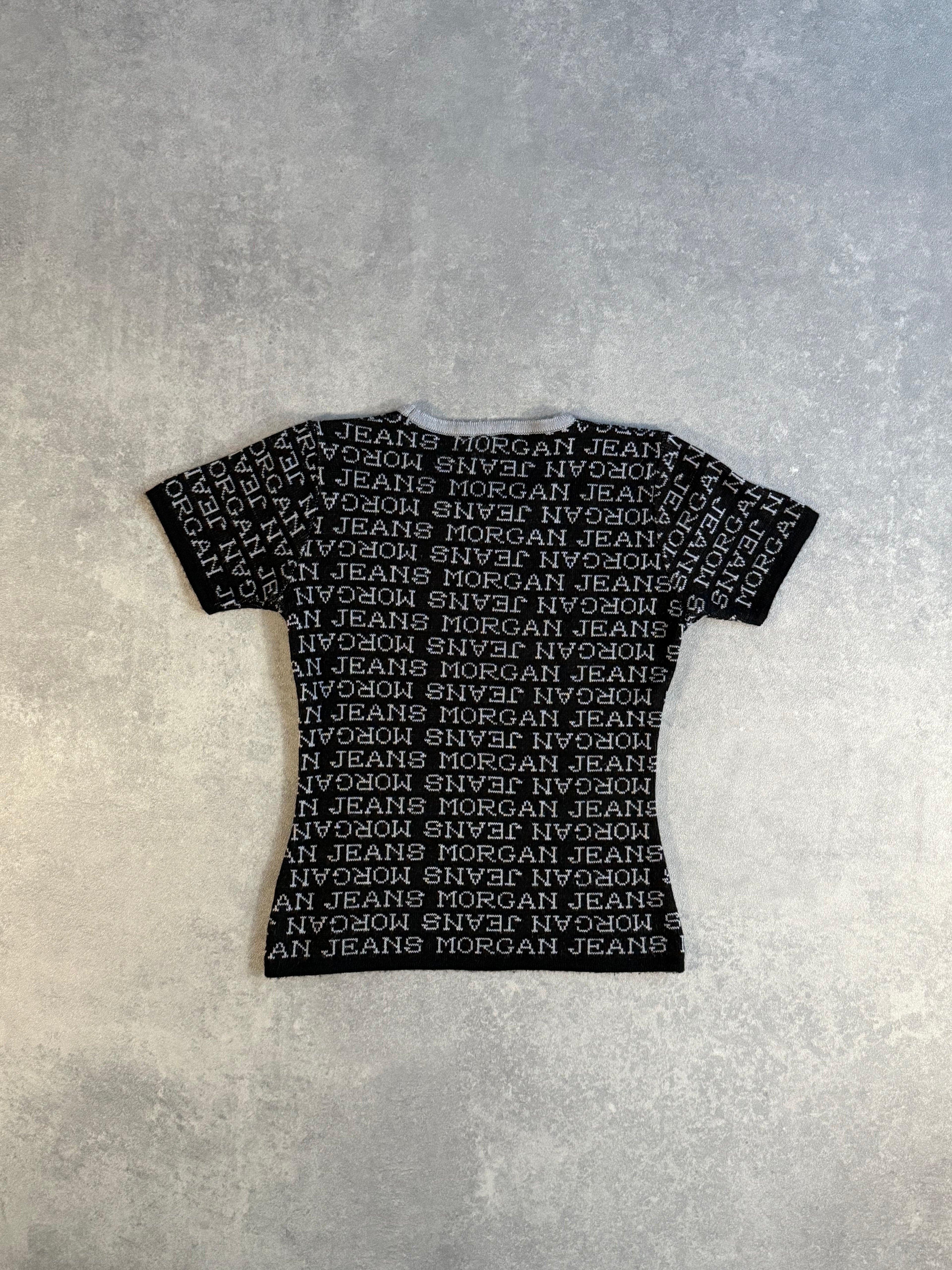 Vintage Knit Morgan Logo Print Top