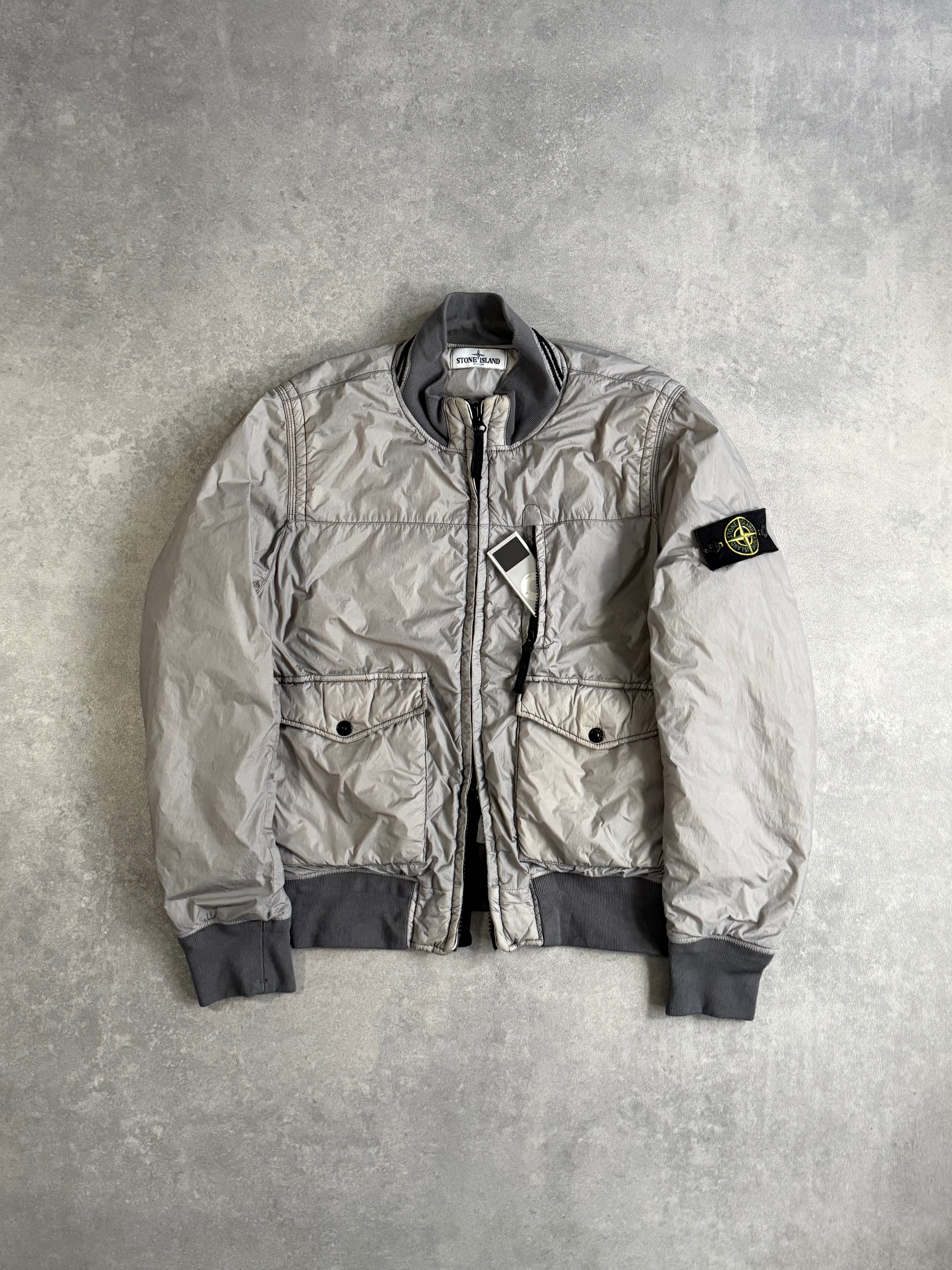 Stone Island 2012 Grey 30th Anni Garment Dyed Nylon Tela Quilted Jacket