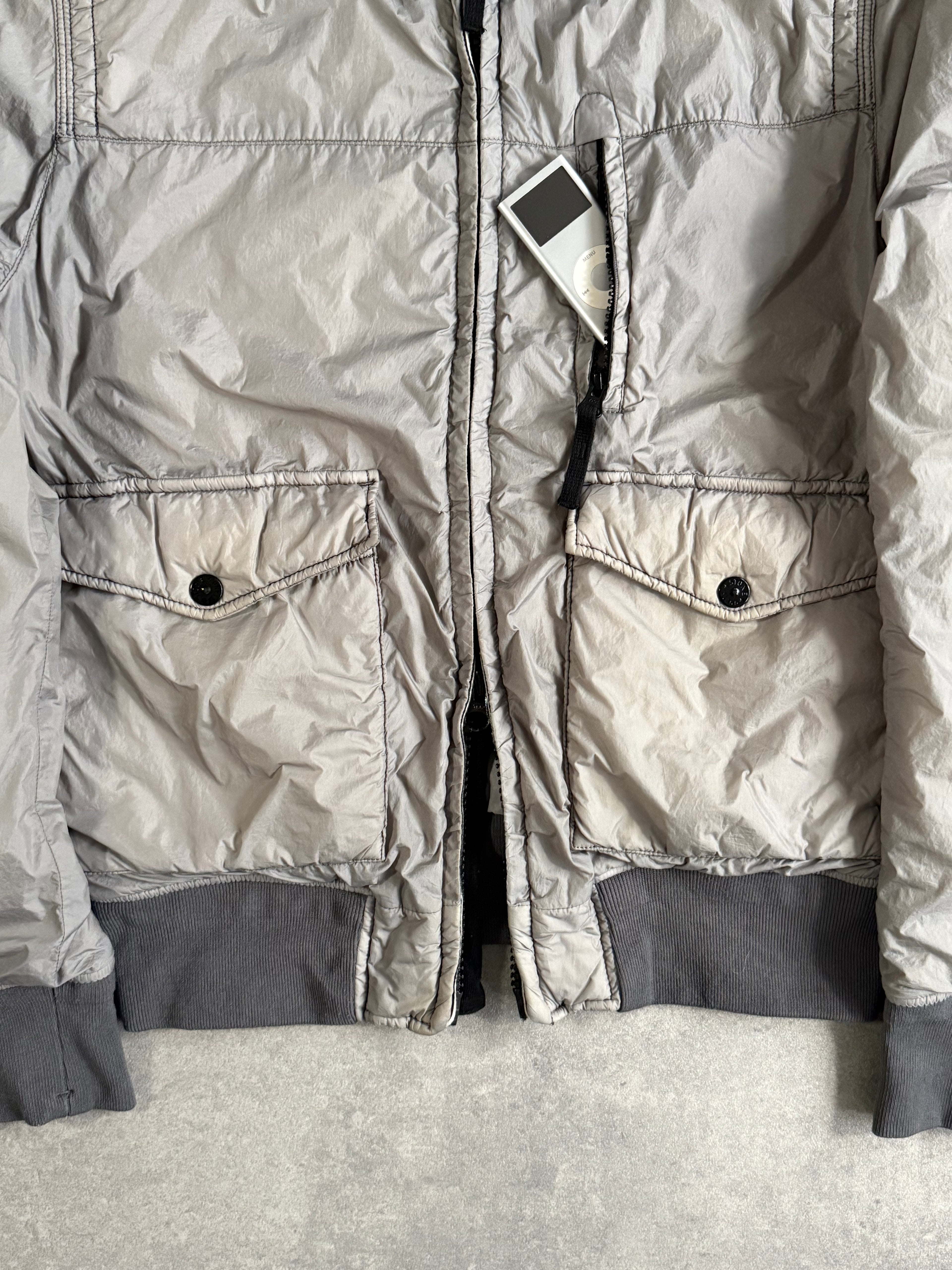 Stone Island 2012 Grey 30th Anni Garment Dyed Nylon Tela Quilted Jacket