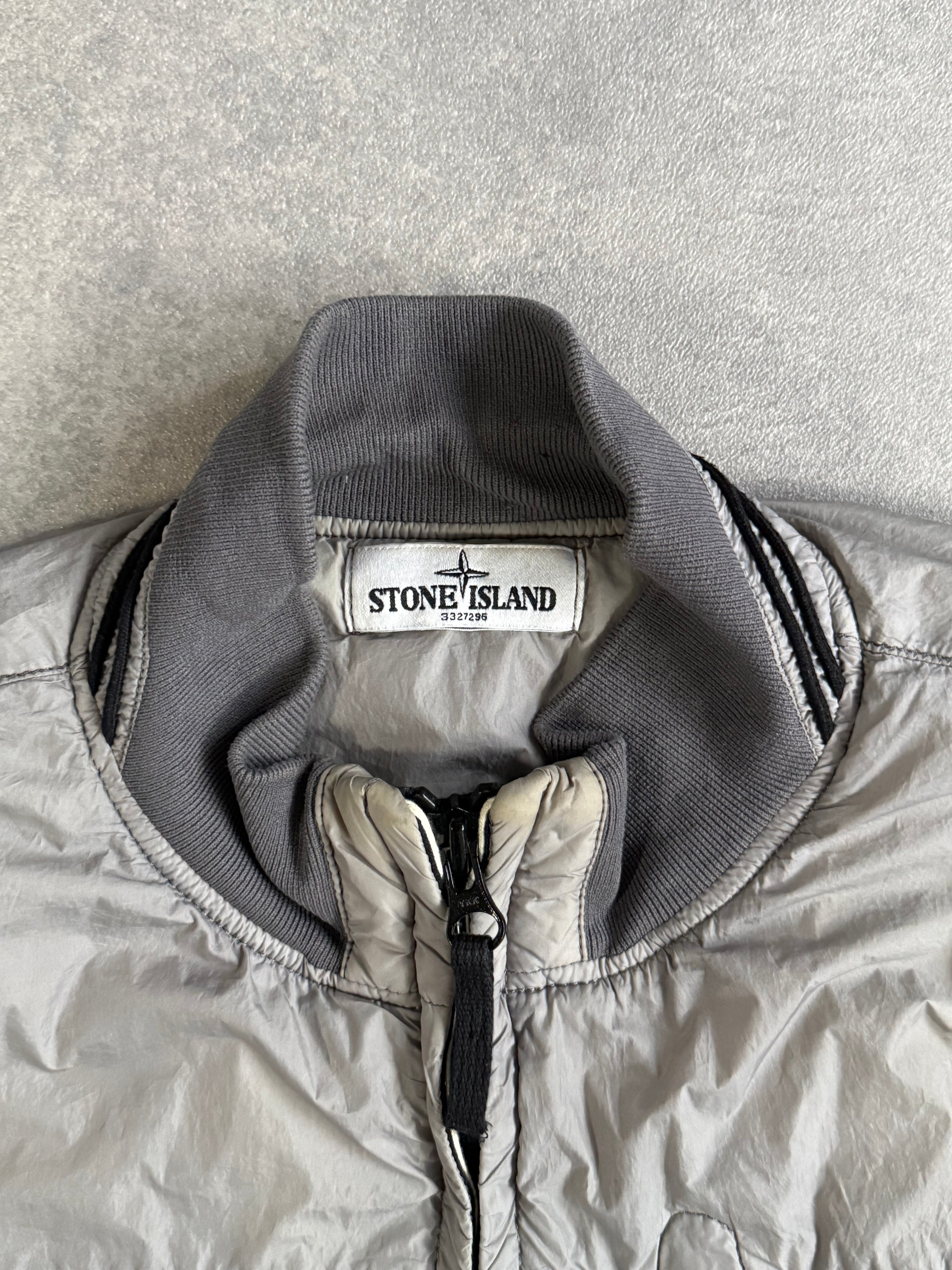 Stone Island 2012 Grey 30th Anni Garment Dyed Nylon Tela Quilted Jacket