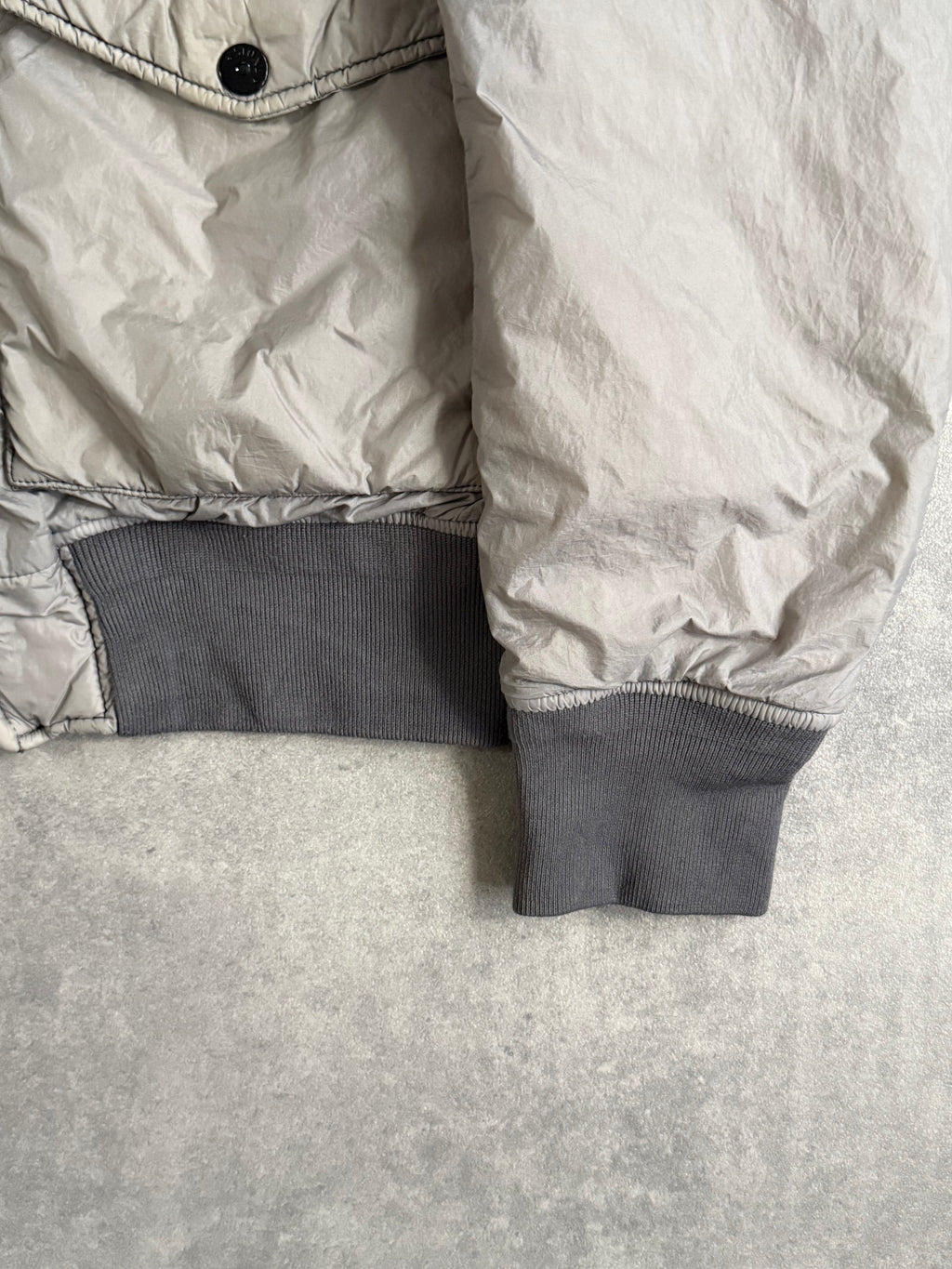 Stone Island 2012 Grey 30th Anni Garment Dyed Nylon Tela Quilted Jacket