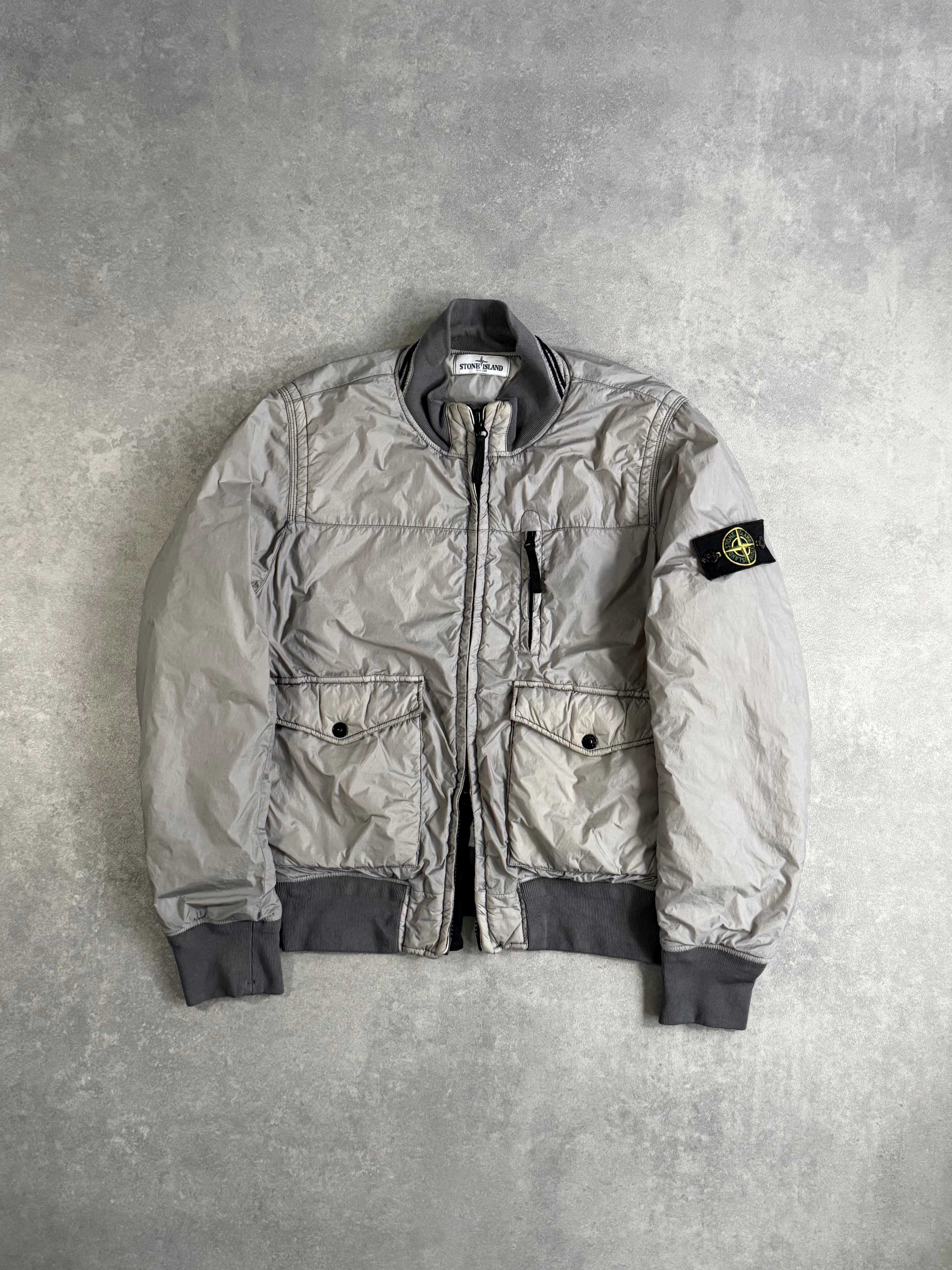 Stone Island 2012 Grey 30th Anni Garment Dyed Nylon Tela Quilted Jacket