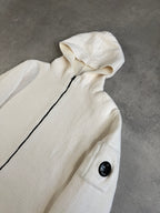 CP Company Heavy White Knit Fleece Hoodie