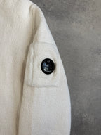 CP Company Heavy White Knit Fleece Hoodie